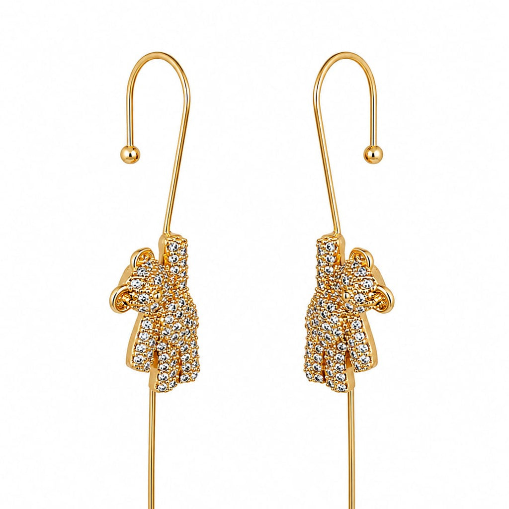 Anti Tarnish Bow Ear Cuff for Women | Gold Crystal Ear Cuff | Waterproof Jewelry