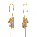 Anti Tarnish Bow Ear Cuff for Women | Gold Crystal Ear Cuff | Waterproof Jewelry