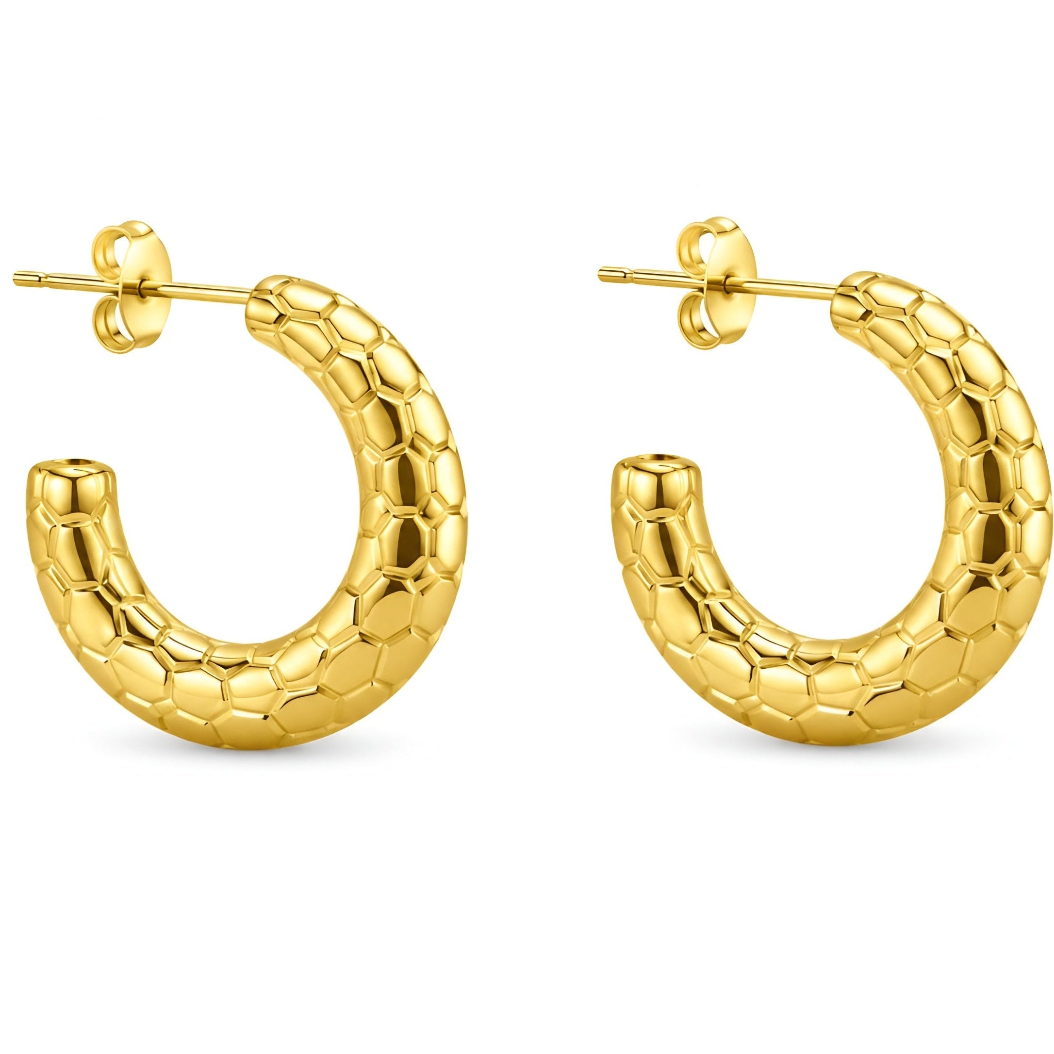 Textured Chunky Gold Hoop Earrings – Bold Luxury for Everyday Style