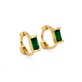Emerald Green Huggie Hoop Earrings – Timeless Elegance with a Pop of Color