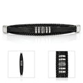 Men's Black Braided Leather Bracelet – Premium Stainless Steel Clasp Bracelet