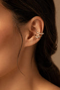 Celeste Pearl & Crystal Gold Ear Cuff (No Piercing Required)